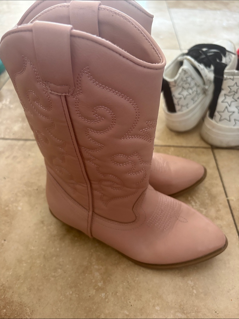 Tucker + Tate Blush Pink Western Lace-Up Cowboy Boots